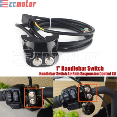 1" Handlebar Air Ride Switch Controller Kit For Harley Dyna Softail Sportster - Image 1 of 4