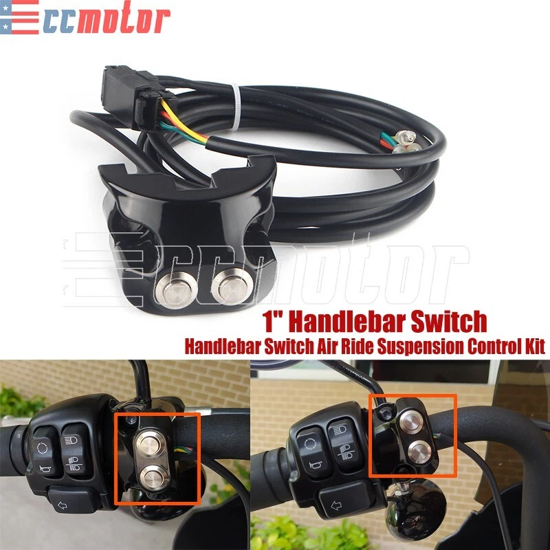 1" Handlebar Air Ride Switch Controller Kit For Harley Dyna Softail Sportster - Image 1 of 4