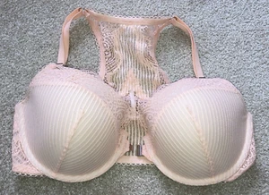 Reggiseno Victoria's Secret Dream Angels rosa chiaro 34DD chiusura frontale pizzo imbottito regolabile - Foto 1 di 11
