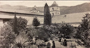 Anuncio impreso vintage de tierra de vacaciones de misión católica del sur de California 1925 - Imagen 1 de 2