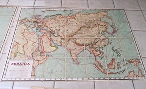 1914 Rand McNally Goode Political Europe and Asia Folding Linen Wall Map 46x66 - Picture 1 of 13