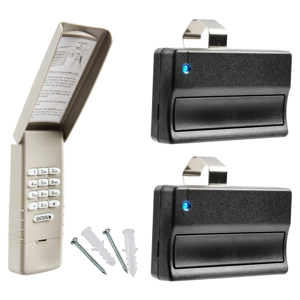 NAR For Liftmaster Garage Door Keypad, 377LM Opener + 373LM Car Visor Remote Pair