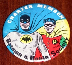 2 Vintage 1960's TV's BATMAN Fan Club Pinback Button OLD STORE STOCK Mint comics - Picture 1 of 1