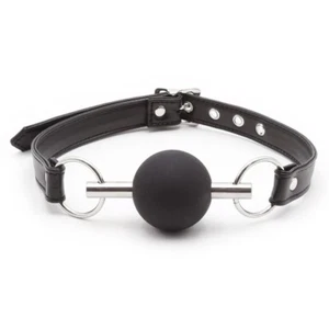 BALL GAG with black rubber ball & Bar GB-64-BLA,FREE UK DELIVERY - Picture 1 of 1