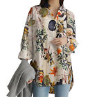Women Blouse Vacation Breathable Fashion Long Sleeves Button Down Floral Printed