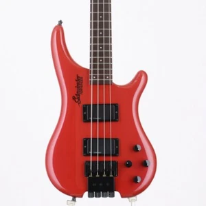 Electric Bass Guitar USED FERNANDES SWB-100 PR Headless Red 24Fret 4 String - Picture 1 of 12