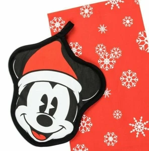 Disney Store Mickey Mouse Holiday Pot Holder and Towel NEW NWT - Picture 1 of 5