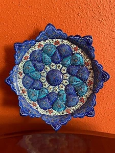 Persian Minakari Copper plate , Art , Mina kari ,Enamel - Picture 1 of 5