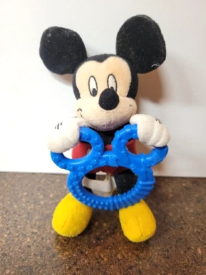 The First Years Disney Mickey Mouse Plush Stuffed with Teether Small 6" - Image 1 of 3