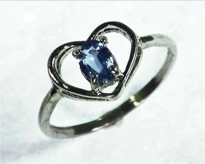 Blue Sapphire Natural Genuine Sterling Silver Lady,s Ring RSS,1057 - Picture 1 of 6