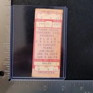 BLACK SABBATH - VINTAGE JAN. 23, 1977 MIAMI, FLORIDA WHOLE UNUSED CONCERT TICKET - Picture 1 of 1