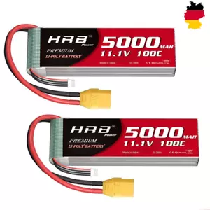 2xHRB 11,1V 3S LiPo Akku 5000mAh XT90 für RC Hubschrauber Drohne LKW Batterie - Bild 1 von 6
