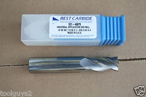 BEST CARBIDE 4 FLUTE UNIVERSAL APPLICATION 11/16"(.6875) END MILL "NEW" - Picture 1 of 1