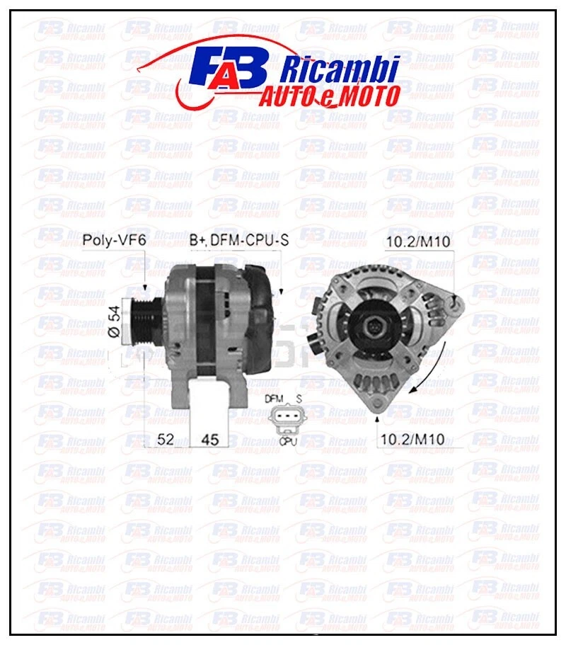 ALTERNATORE FORD FOCUS KUGA C-MAX  FIESTA 1.6 2.0TDCi 14V 150AH MESSMER 210358A - Immagine 1 di 1