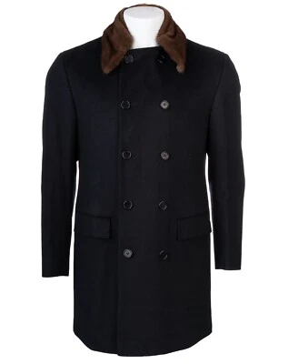 KITON Vicuna Cashmere Mink Fur Double Breasted Coat Overcoat Size 56 EU XL - 2XL - Image 1 of 4