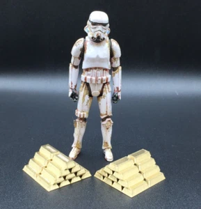 2 STacks GOLD BARS for 3.75" DIORAMA DISPLAY STAR WARS GI JOE FIGURE (D58) - Picture 1 of 2