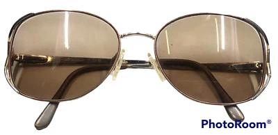 Gafas Marchon vintage marcos dorados cachemir marrón esmalte 56-17-135 mm Italia Foto 1 de 4