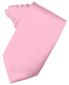 Men's Solid Satin Neck Tie 59" Long. 3.5" Wide - Picture 1 of 44