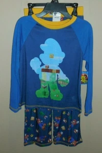 Super Mario Boys Medium Size 8 Blue 2 Piece Pajamas Sleep Set New PJ's - Picture 1 of 3