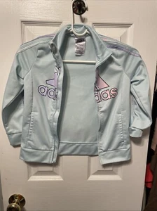 Adidas Little Kids Blue Track Jacket Size 7 Broken Zipper - Picture 1 of 4