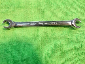 Snap-On rxfs1214b sae 3/8" 7/16" double flare nut 6pt line wrench - Picture 1 of 2