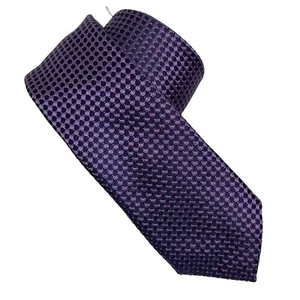 Cravatta Boss Hugo Boss Viola Blu Geometrica Italia 100% Seta 2,25" - Foto 1 di 4