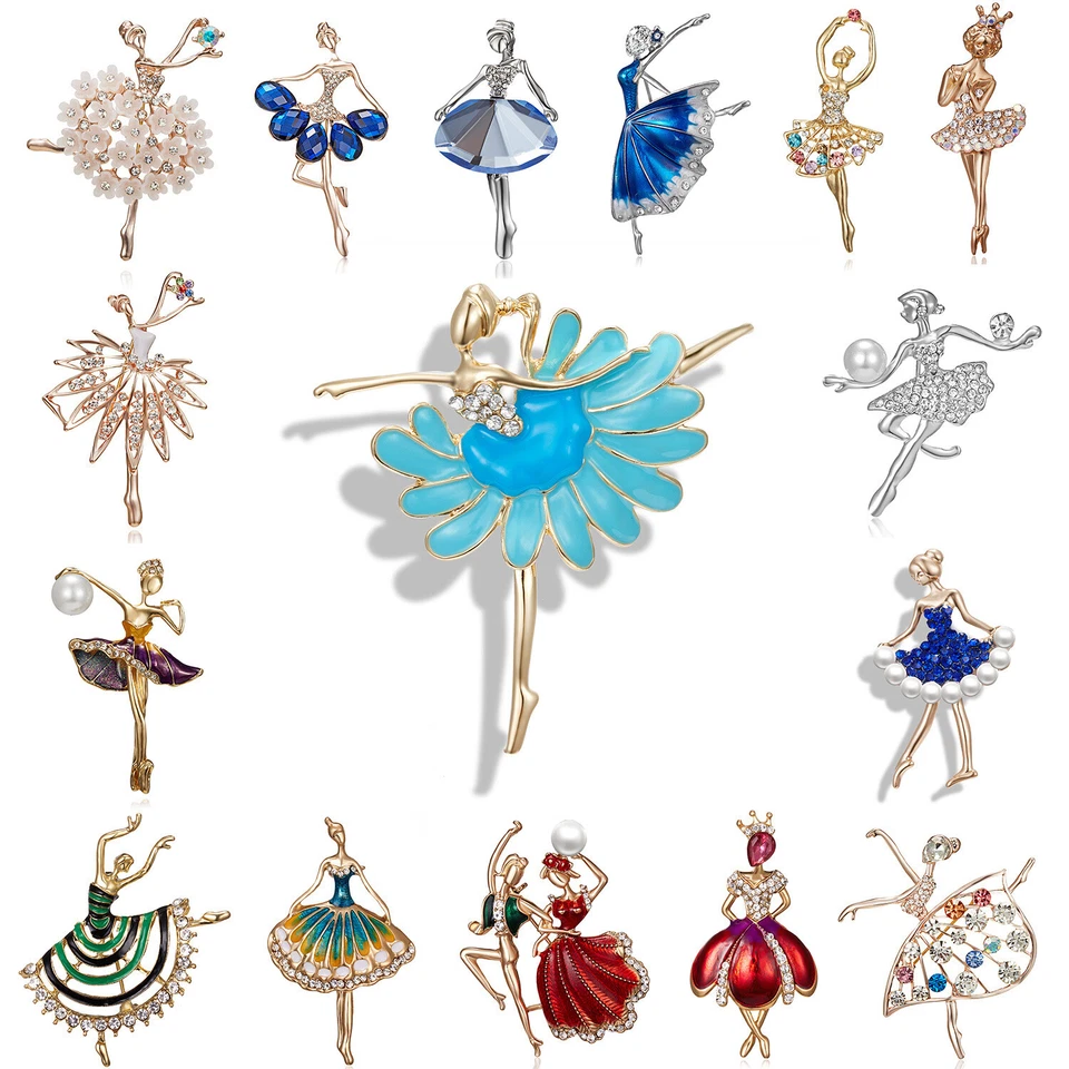 Ballet Girl Crystal Brooch Coat Ballerina Jewelry Brooches - image 1 of 1