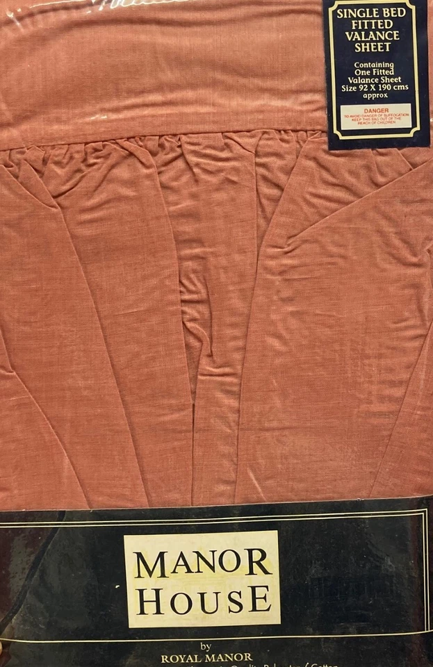 MH Single Bed Dusky Pink Fitted Valance Sheet Polycotton Easy Care Percale Sheet