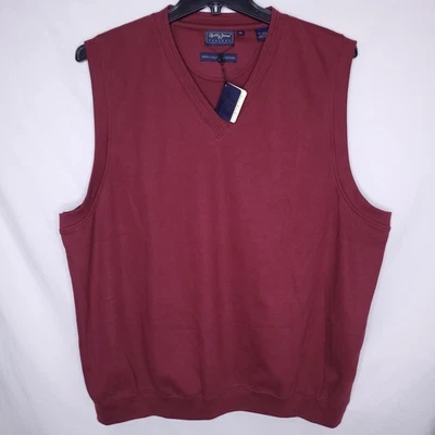Colete Bobby Jones Masculino XXL Vermelho Peruano Pima Algodão Harvard Novo com etiquetas - Imagem 1 de 4