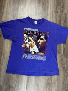 Vintage Peja Stojakovic Sacramento Kings Purple T Shirt Size XL Coin Tee - Picture 1 of 6