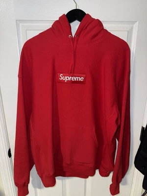 FW23 Red Supreme Box Logo Hoodie - Image 1 of 4