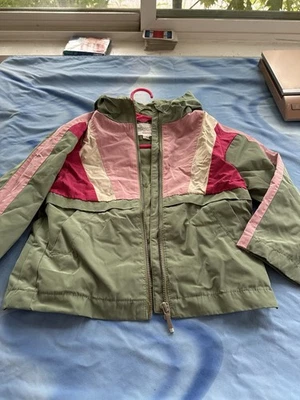 Gymboree Lined Rain Jacket Size 5/6 Hooded Girls Green - Image 1 of 4