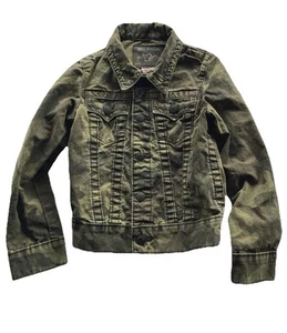 Giacca Vintage True Religion Ragazzo Taglia Small Verde Mimetico Activewear Made in USA - Foto 1 di 13