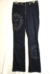 TRAILIA & SODI PRINT/LEATHER ACCENT BOOTCUT JEANS SZ 8 - Picture 1 of 2