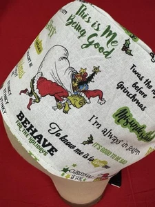 Men/Women Surgical Scrub Cap Lined Holiday Christmas Ugly Green Guy 100% Cotton - Picture 1 of 3