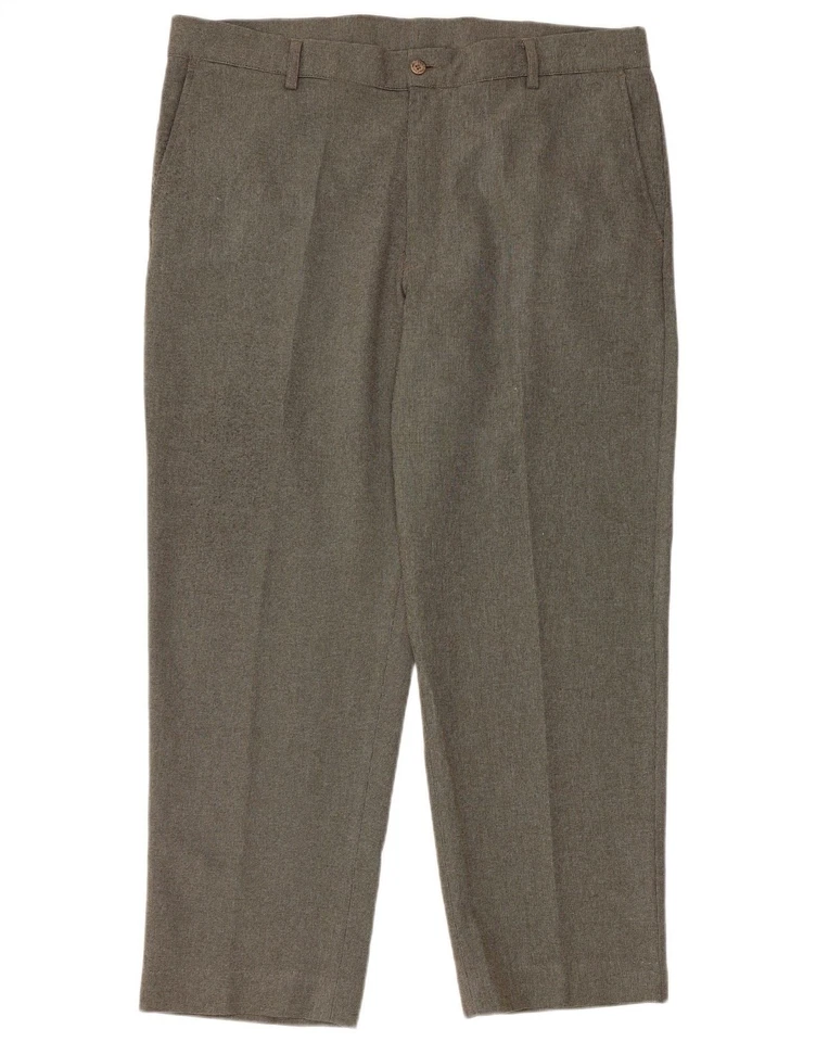 FARAH Womens Straight Chino Trousers W40 L29 Green Check Polyester BR10 - Image 1 of 3