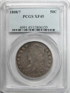 1808/7 50C Capped Bust Half Dollar PCGS XF-45 - Picture 1 of 2