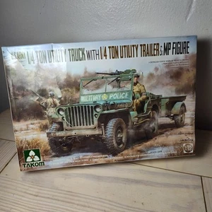 Camión utilitario Takom 2126 1:35 Ejército de EE. UU. 1/4 tonelada con remolque y figura MP - Imagen 1 de 6