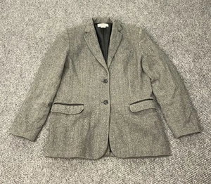 Pendleton Blazer Mujer 6 Gris Espiga Lana Chaqueta Clásica Forrada Carrera - Imagen 1 de 11