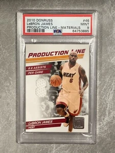 2010-11 Donruss Production Line #46 LeBron James Game-Worn Jersey /399 PSA 9 - Foto 1 di 2