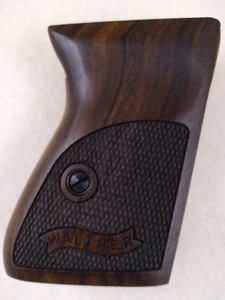 Walther S&W/Interarms/U.S. PPK Fine Checkered Walnut Pistol Grips w/Logo NEW! D - Picture 1 of 3