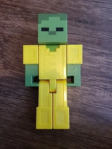 Minecraft Gold Armored Zombie LRG 8.5 Inch Pixelated Action Figure Loose, USED - Picture 1 of 8