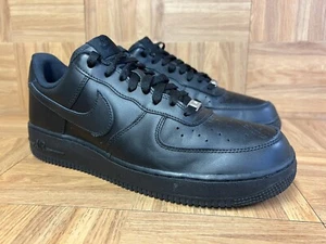 RARE🔥 Nike Air Force 1 Black Leather Low '07 Men's Shoes Sz 11.5 315122 001 - Picture 1 of 10