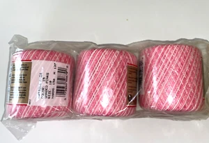 3 pk J&P Coats Knit-Cro-Sheen Mercerized Cotton Thread 150Yds 15 Shaded Pinks - Picture 1 of 3