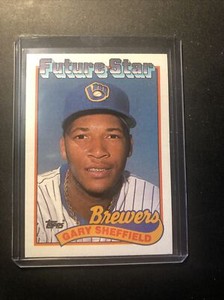 1989 Topps Gary Sheffield small gap hat and Future Stars 343 rarest of 3 variant