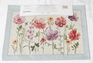 4 Placemats Emme Jacquard Gobelin Style Embroidered TAPESTRY FLORALS 13 X 19 - Picture 1 of 4