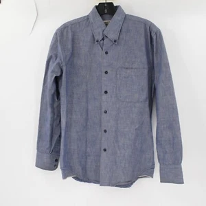 Naked & Famous Denim Shirt Men Small Blue Button Down Long Sleeve Chambray thick - Picture 1 of 12