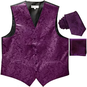 Neu Herren formelle Weste Smoking Weste _ 2,5" Krawatte Set Paisley Hochzeit lila - Bild 1 von 4