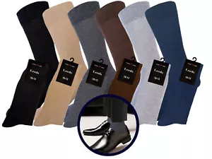 12 PK Natural Cotton Dress Socks Six Colors Mid Calf Socks TRUE TO SIZE 10-13 - Picture 1 of 7