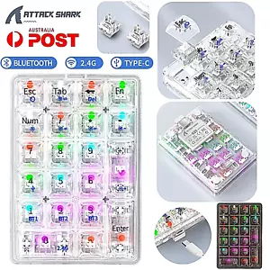 ATTACK SHARK Number Keyboard Transparent Bluetooth Numeric Keypad Wireless RGB - Picture 1 of 22